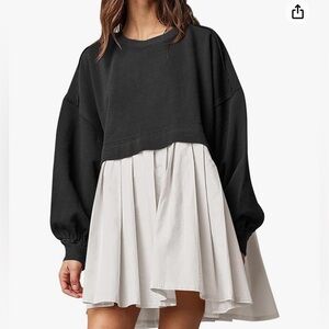 Black & grey sweater dress